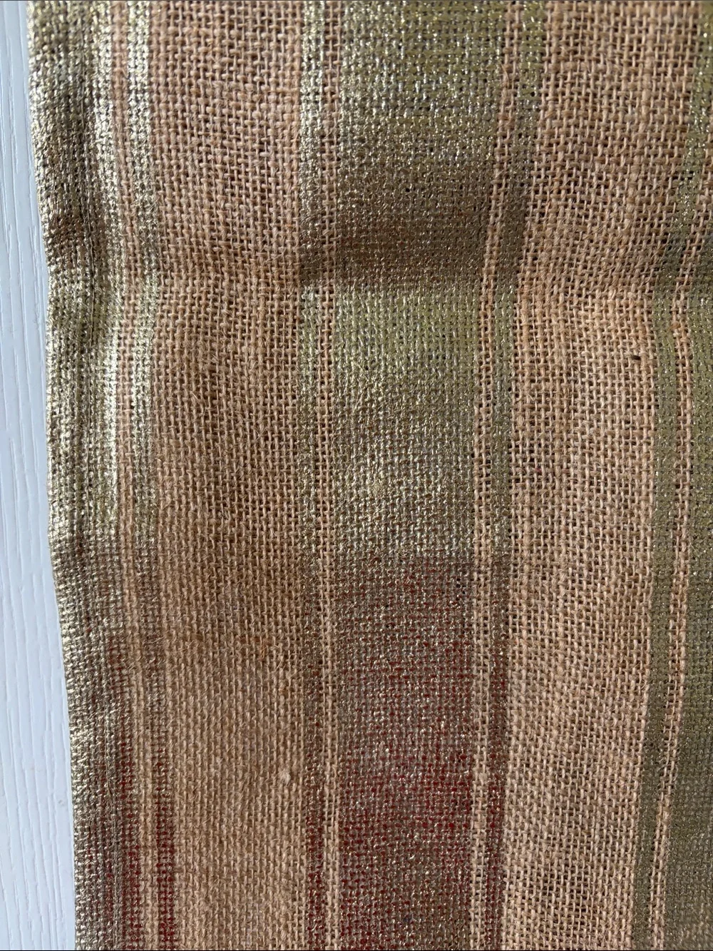 Burlap and gold table runner
